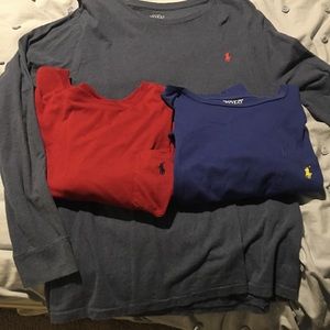 (3) Ralph Lauren polo long sleeve shirt men’s XL